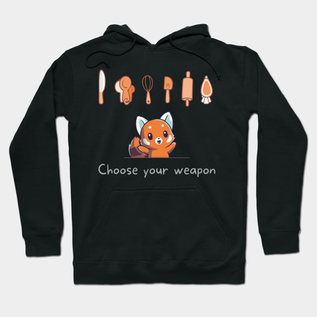 Choose Your Weapon - Cooking Red Panda Hoodie by DungeonDesigns